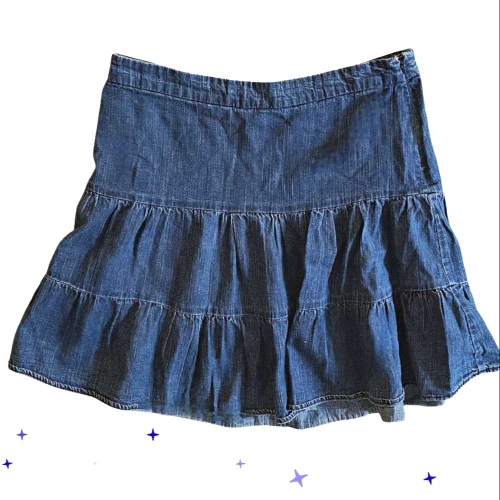 Gap Y2K Vintage 2004 Tiered Denim Jean Skirt Cotton Size 6 HTF Rare
